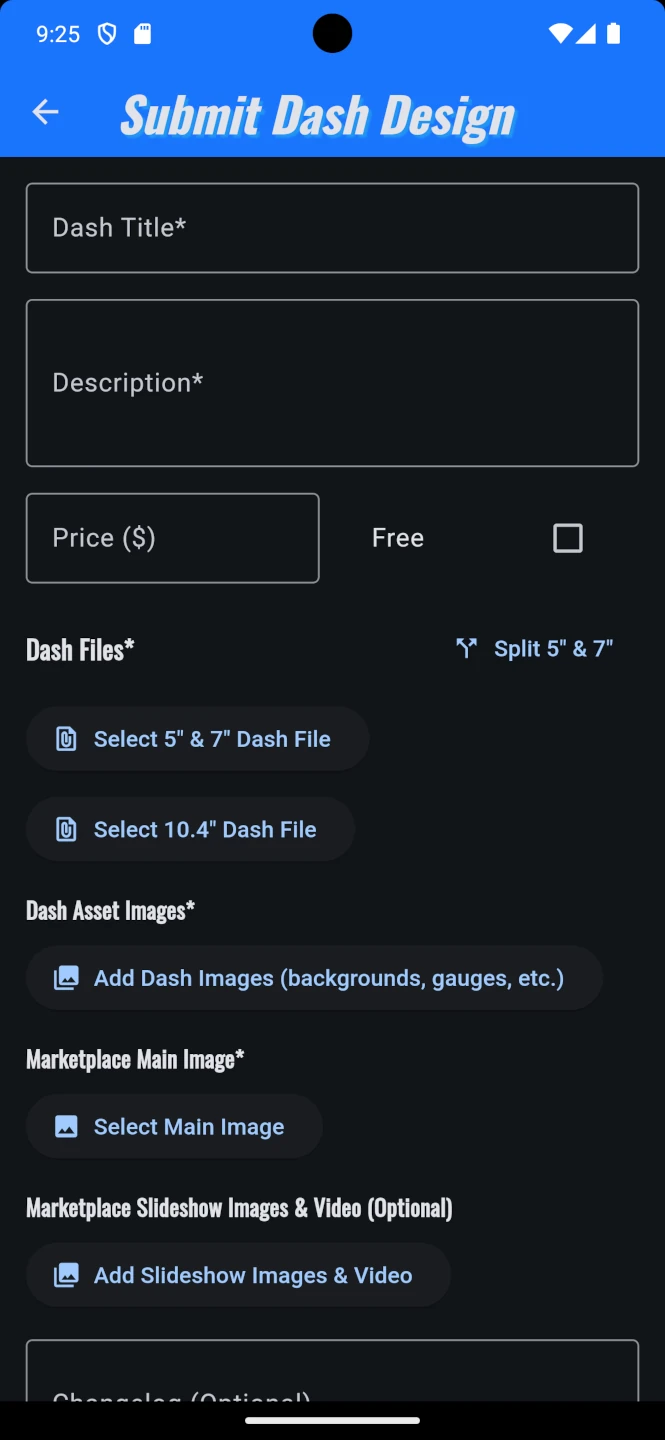 Submitting a new dash design to the PTuna store